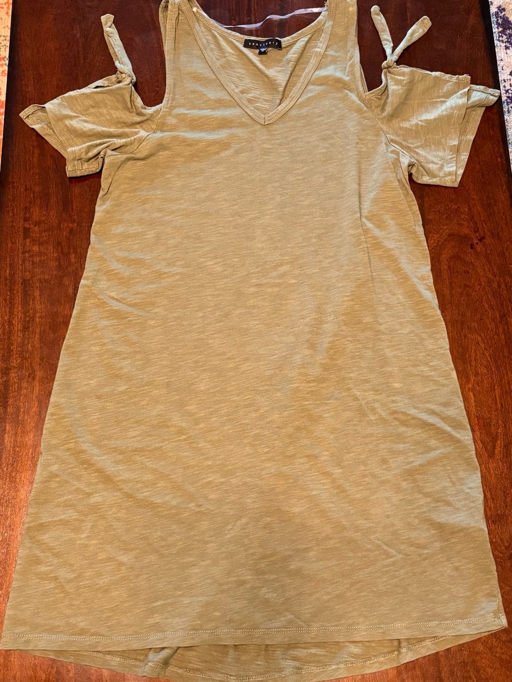 Sanctuary Olive Green Tee with Branded Neckline